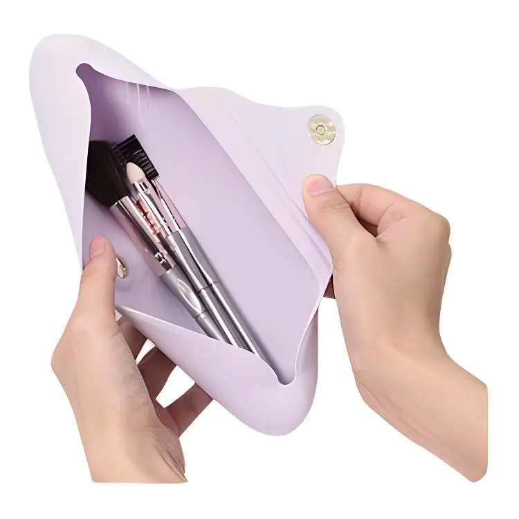Boniu Silicone Makeup Bag Regular Unisex Pink/Yellow/Khaki/Gray-7