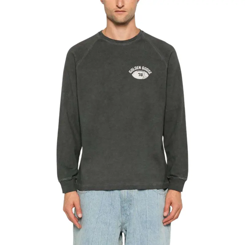 Golden Goose Logo Printed Long Sleeved T Shirt-3
