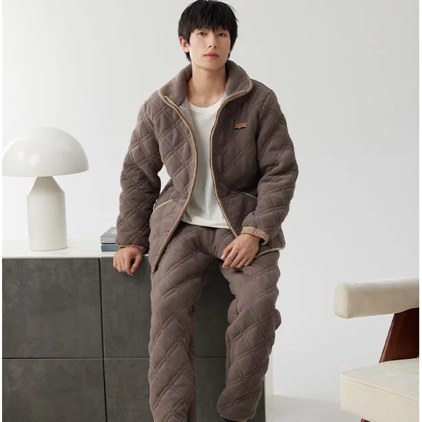 Floating light islands Men Pajama Sets-4