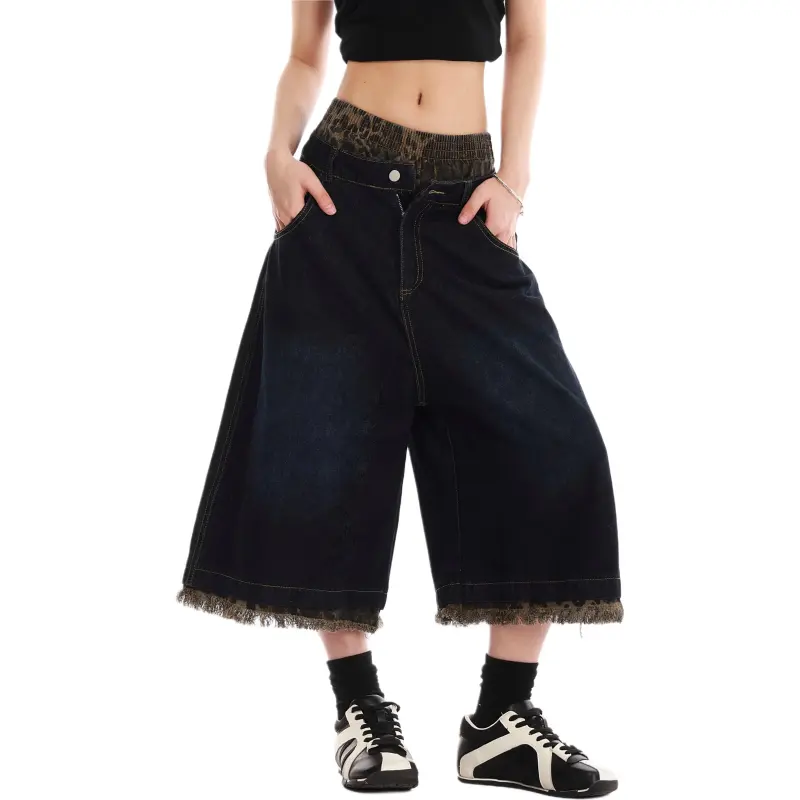 VINMUK Denim Shorts Unisex Blue-5