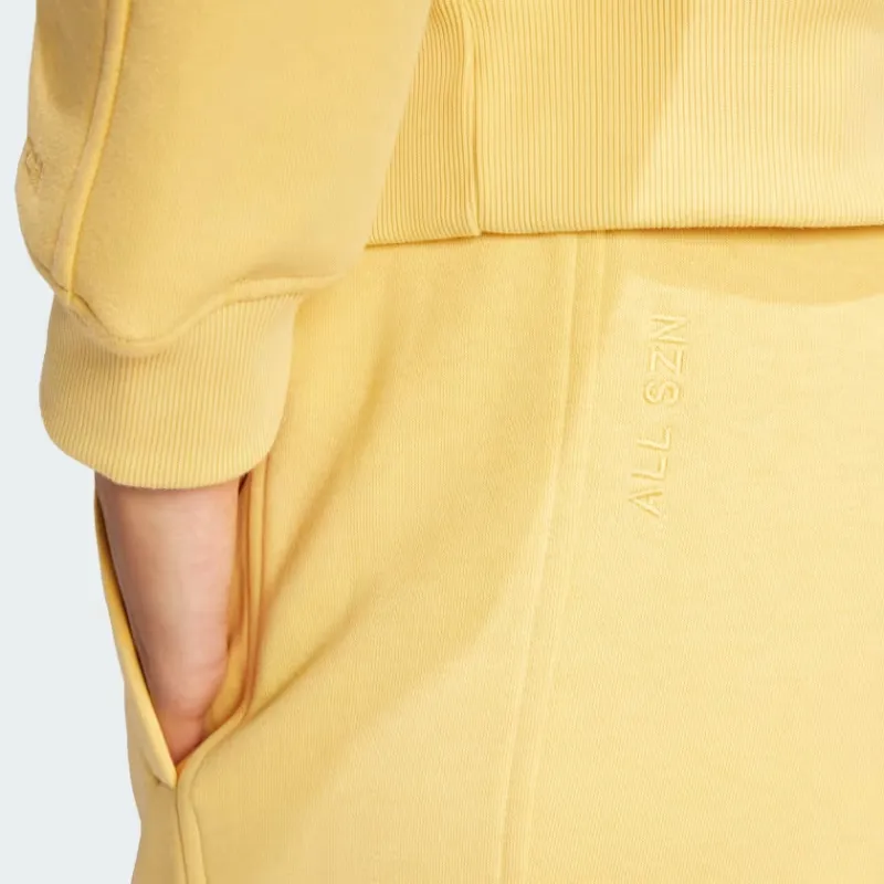 Adidas All Szn Fleece Loose Pants Knitted Sports Pants Women's Yellow-3