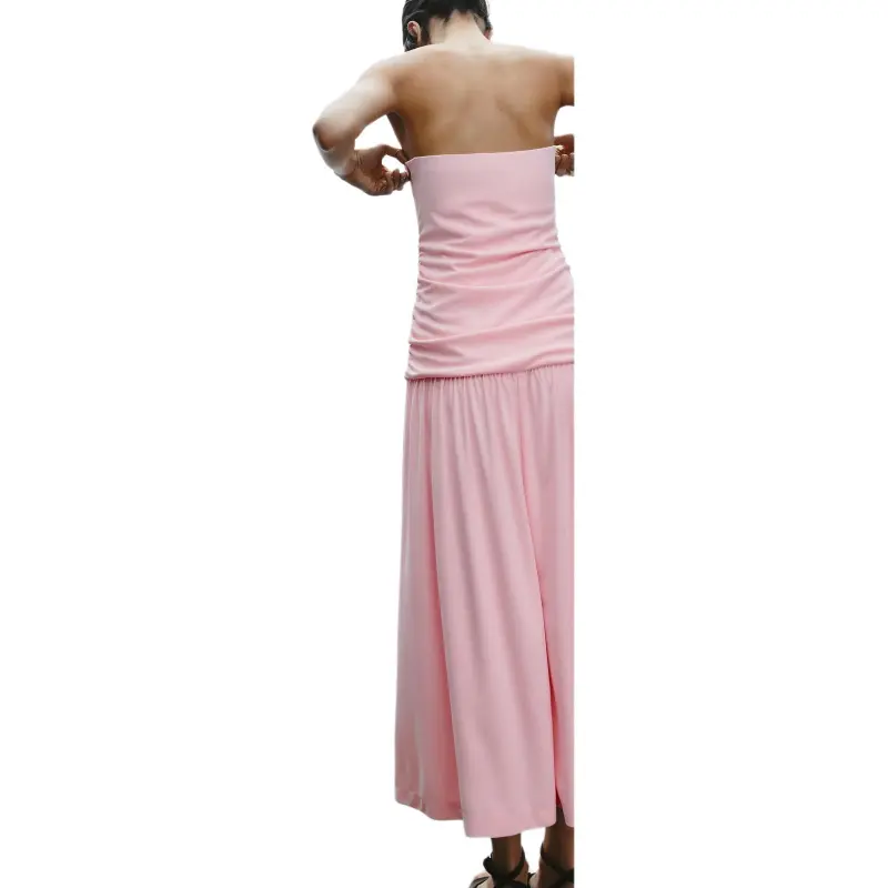 ZARA Trf Sleeveless Dress Women's Pink-3