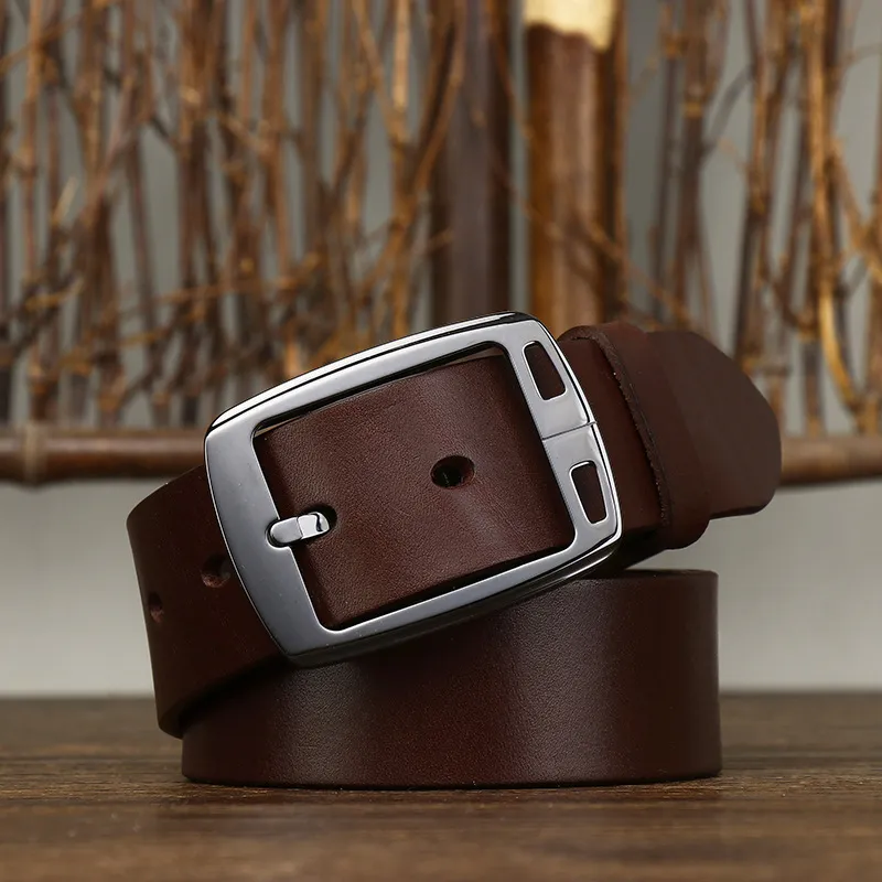 JEANSWEST Cow Leather Leather Belts Men's 3.8cm-3