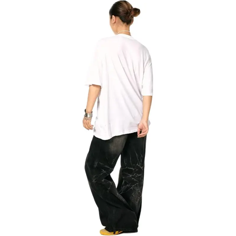 VINMUK Drop Shoulder Sleeve T Shirt Unisex White-2