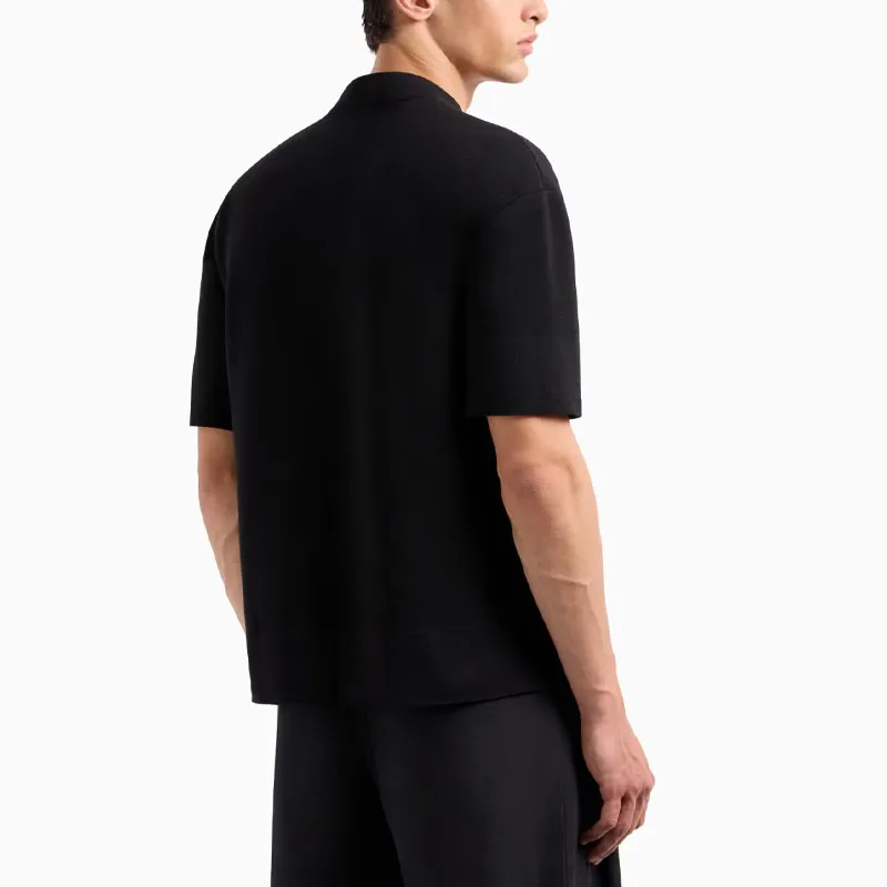 GIORGIO ARMANI Short sleeved V neck Jumper In Virgin Wool-3