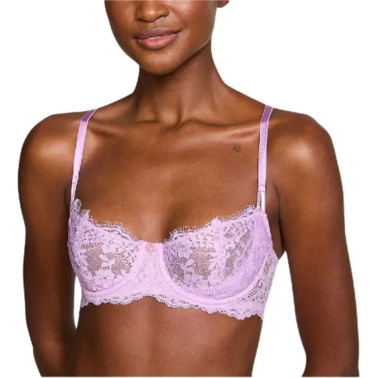 Victoria's Secret Dream Angels Wicked Unlined Lace Balconette Bra/SL Bra Women's Light Purple-1