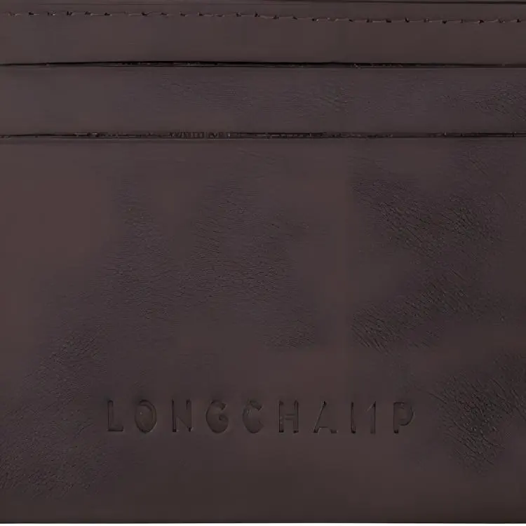 LONGCHAMP Cow Leather Card Holder Regular Men's Brown-3