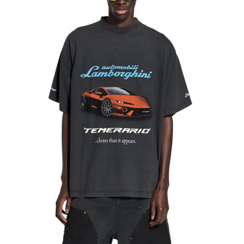 Balenciaga x Automobili Lamborghini T Shirt Loose Fit Men's Black-2