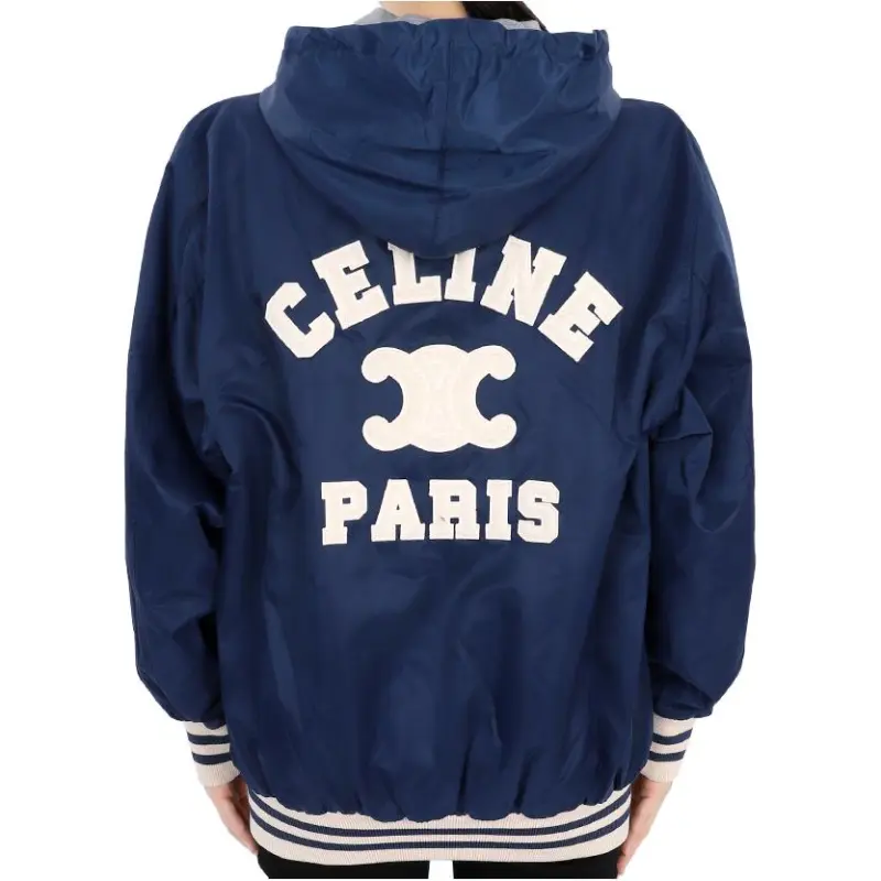 CELINE Paris Hooded Teddy Jacket In Nylon-4