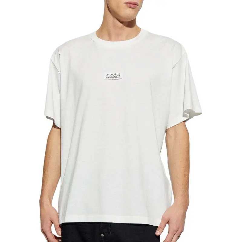 MM6 Maison Margiela Logo Patch Crewneck T Shirt-3