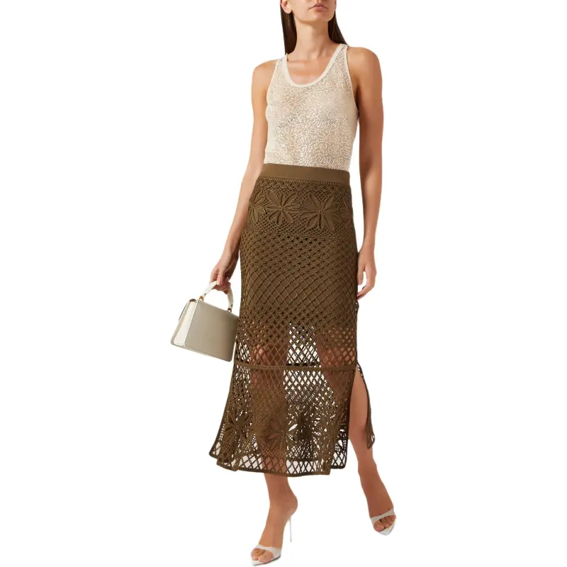PINKO Crochet Midi Skirt-3