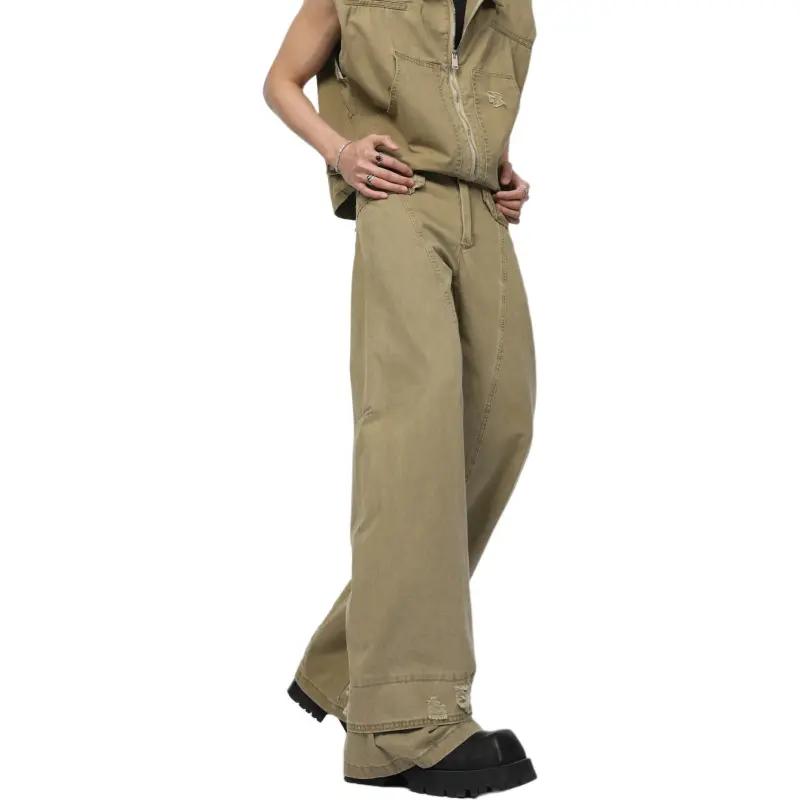 Concubine Zhu Jeans Unisex Khaki-4