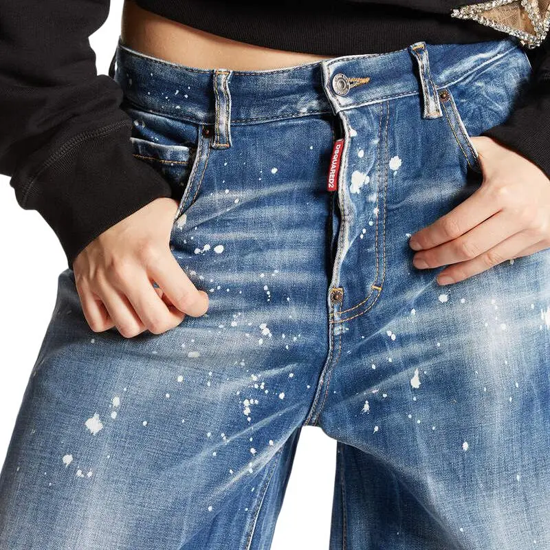 DSQUARED 2 Medium Kinky Wash Traveller Jeans Jeans Women's Marine Blue-4