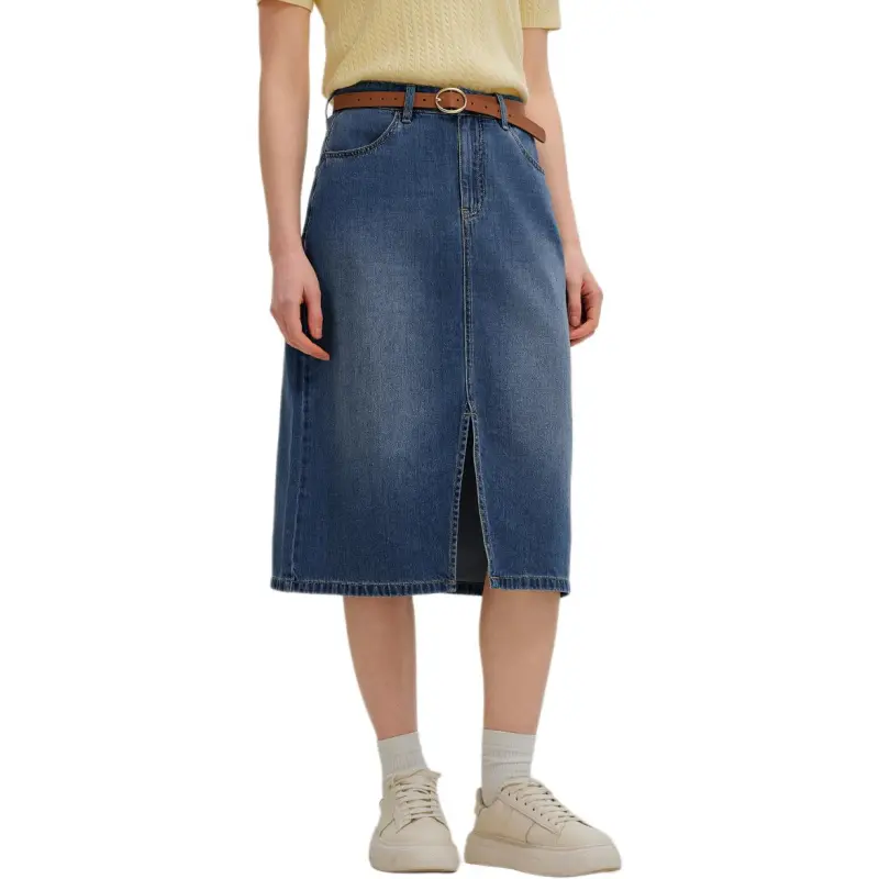 Hush Puppies Denim Long Skirt Women's Blue-2