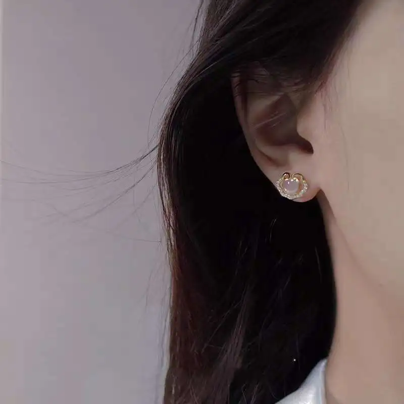 Grace Chalcedony Stud Earrings Women's-4