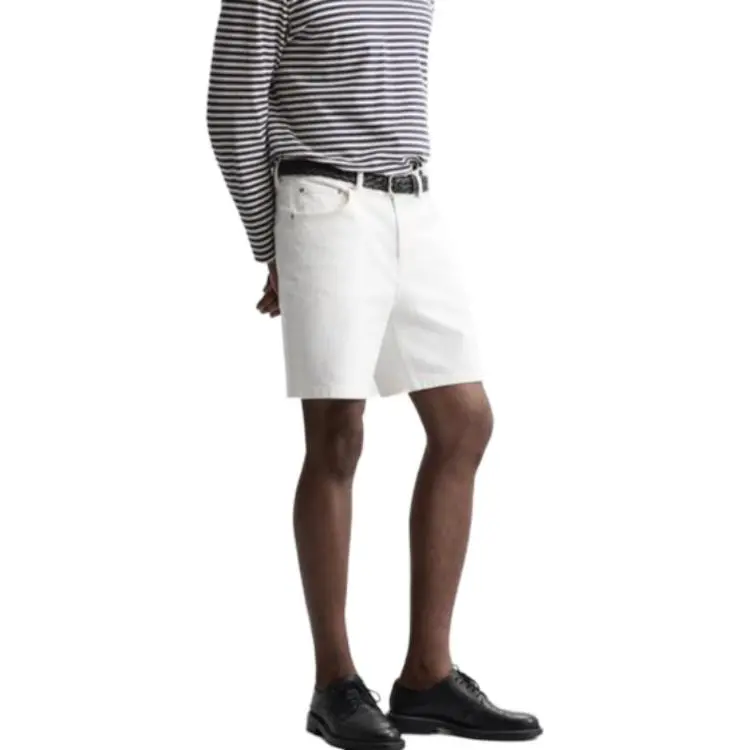 ZARA Denim Shorts Men White-3