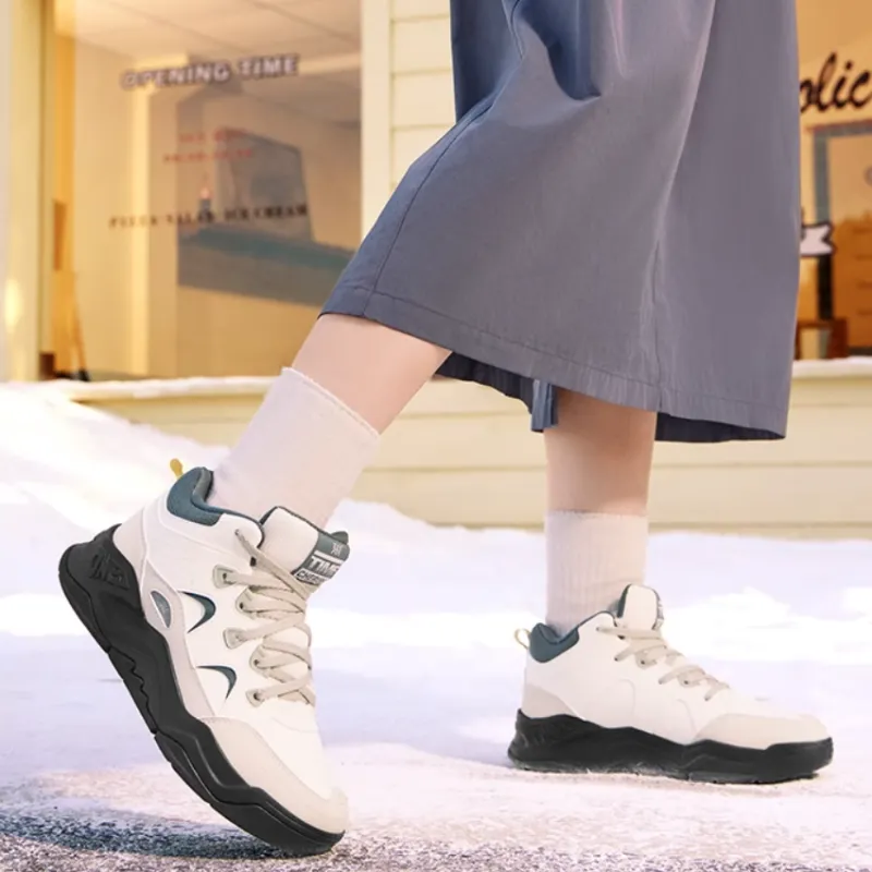 361° Type burn 4 Warm Slip Resistant High Top Skateboard Shoes Women's White Gray-4
