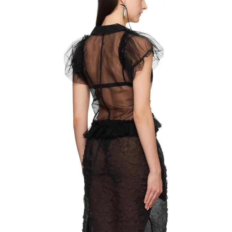 SIMONE ROCHA Ruffled Sheer Blouse-1
