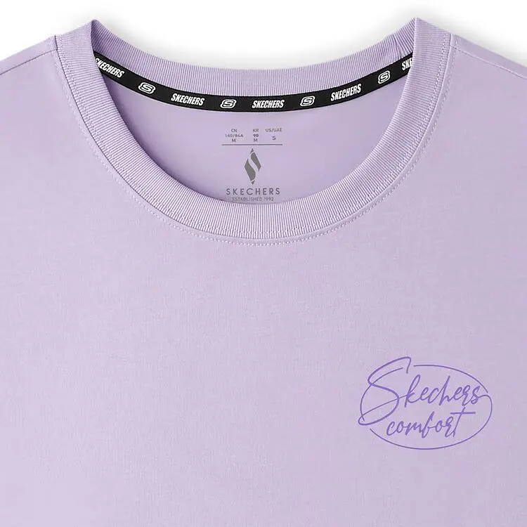 Skechers Regular T Shirt Women's Light Snow Cyan 00EW-2