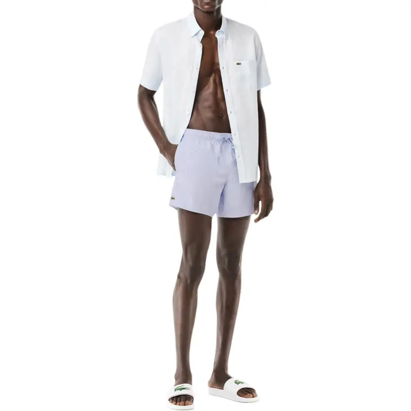 LACOSTE Logo appliqué Drawstring Swim Shorts-4