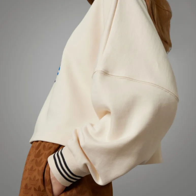 Adidas Originals SS23 Adicolor 70s Retro Series Sweatshirt Women's Miracle White-3