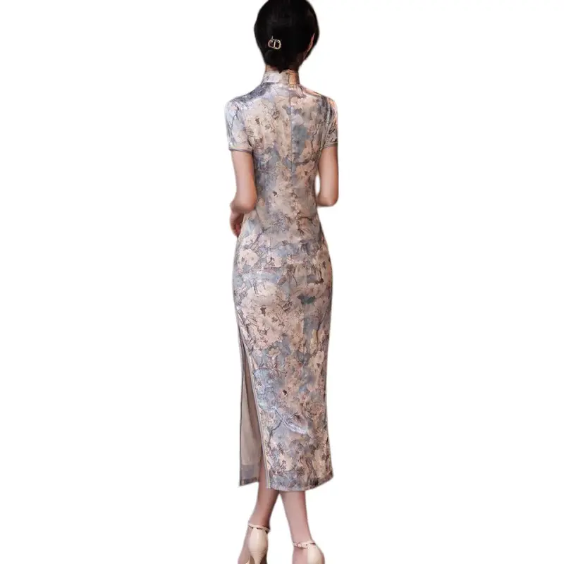 Red Colored Clothes Cheongsam Women's Multicolor-1