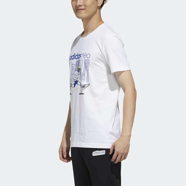 Adidas Neo Set-in Sleeve T-Shirt Men's White-3