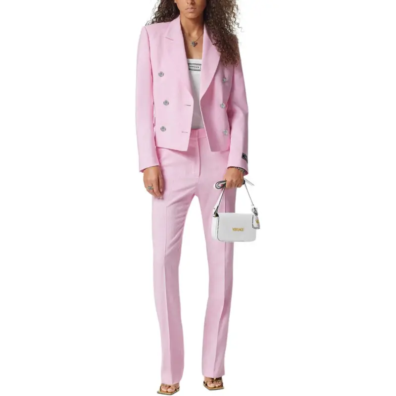 VERSACE Malfilé Double breasted Blazer-1