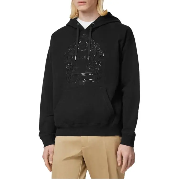 VERSACE Logo Embroidered Sequinned Drawstring Hoodie-2
