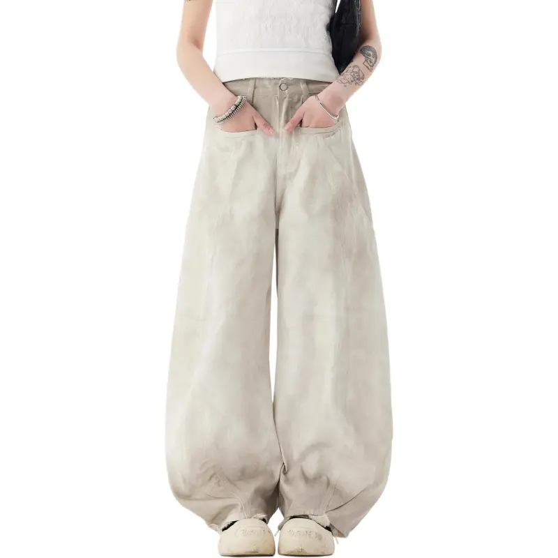 DUATOGE Jeans Men's Dirty White-2
