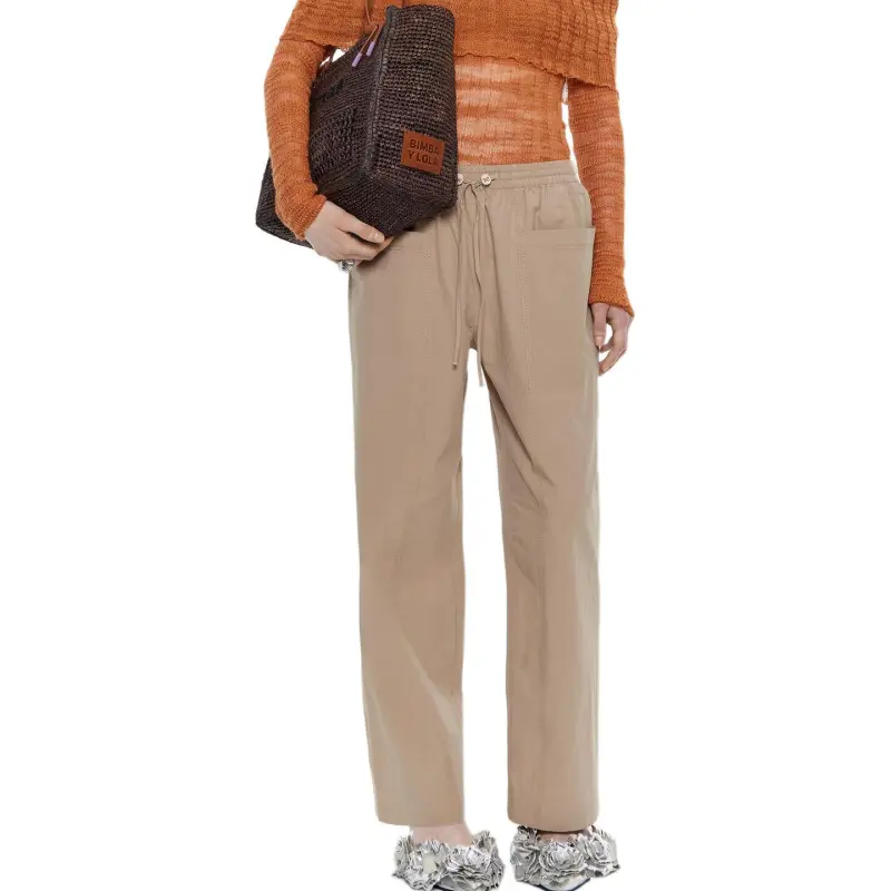 BIMBA Y LOLA SS24 Casual Pants Women's Camel Brown-2