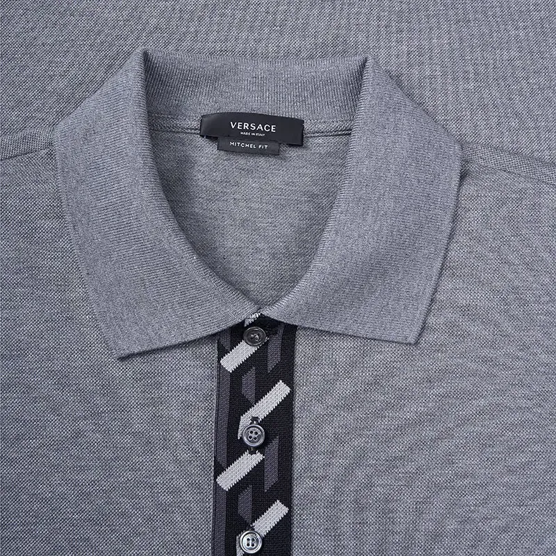 VERSACE SS23 Polo Shirt Men's Gray-3