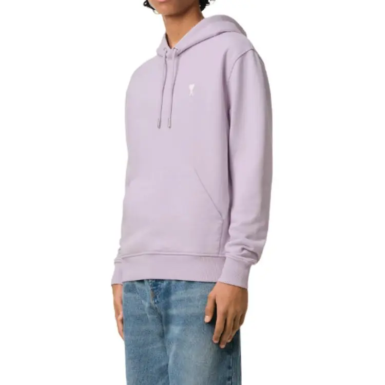 Ami Paris Ami De Coeur Logo Embroidered Drawstring Hoodie-4