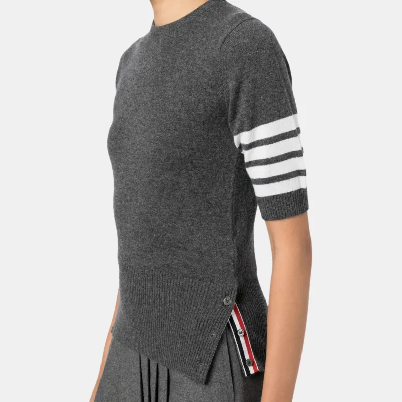 THOM BROWNE Short Sleeved Knitted Top-5