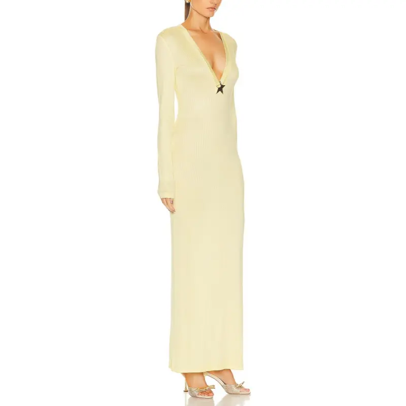 AREA Long-Sleeved Dresses Women's Light Yellow-2