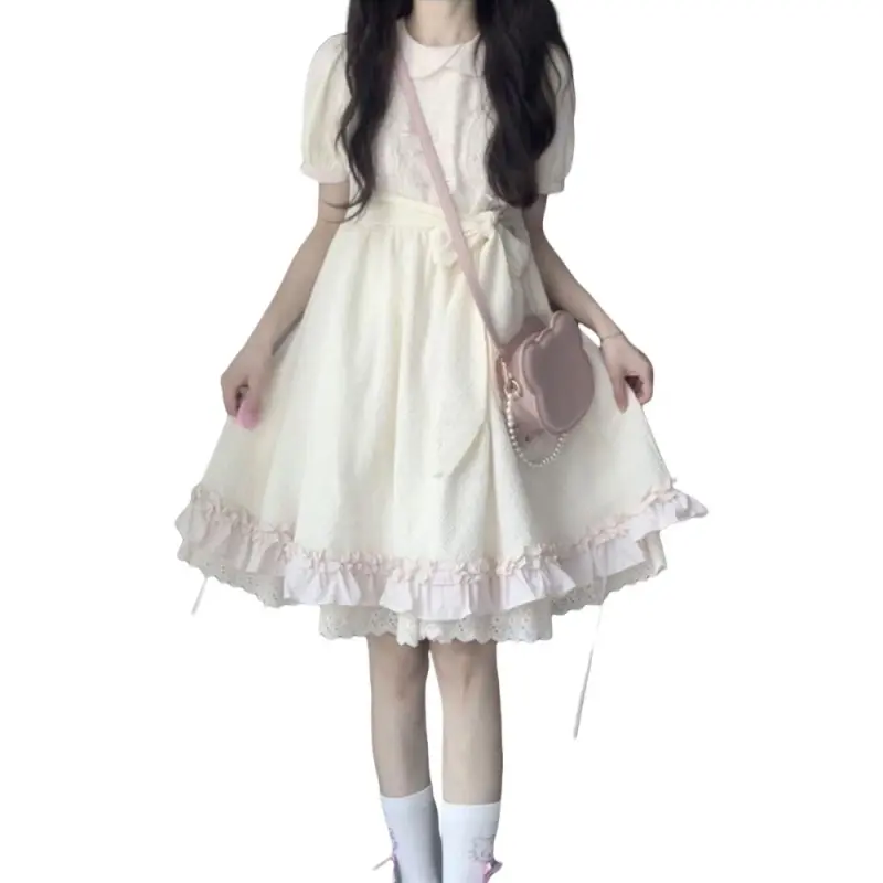 Mu Qingqing Short Sleeved Dress Women's-4