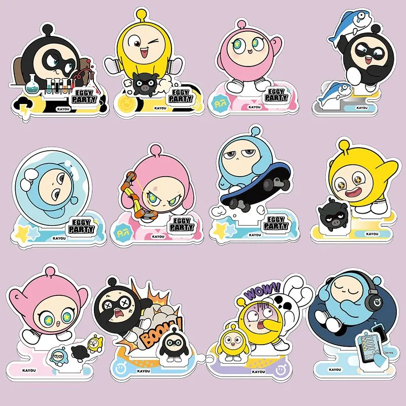 KAYOU Eggy Party Standee Party Artistic And Whimsical Edition Acrylic Stand Card Accessories Bag-0