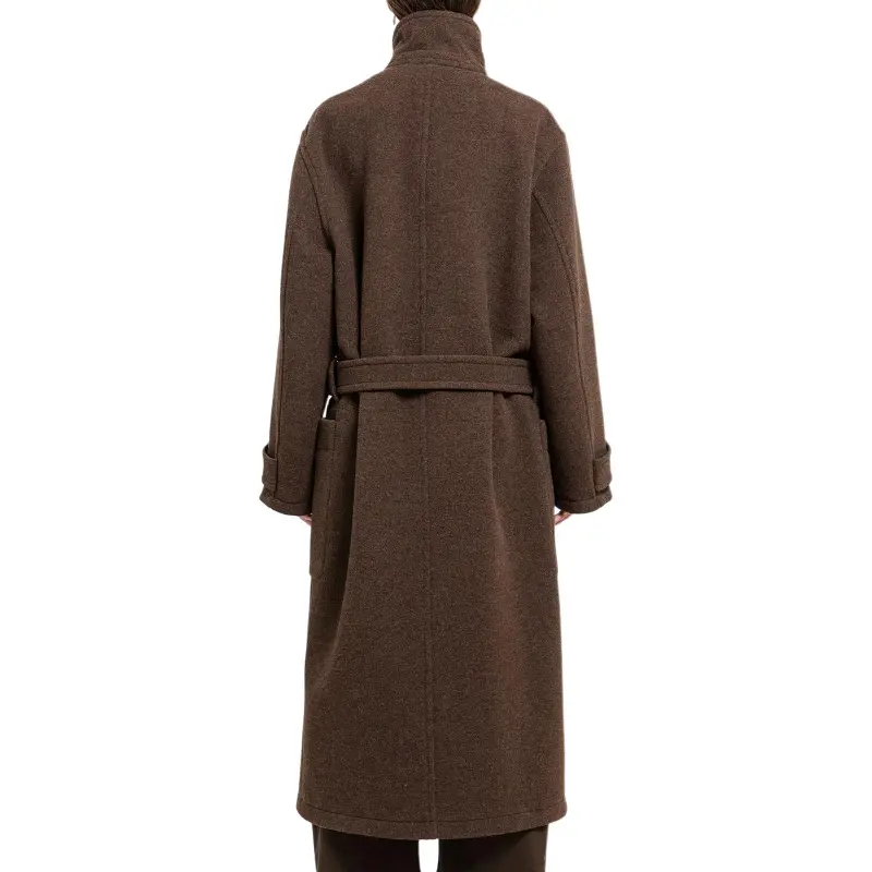 Lemaire Wrap Coat 'Brown Chine'-1