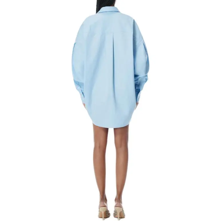 Alexander Wang Graphic Embroidery Oversized Shirt Oxford Blue-2