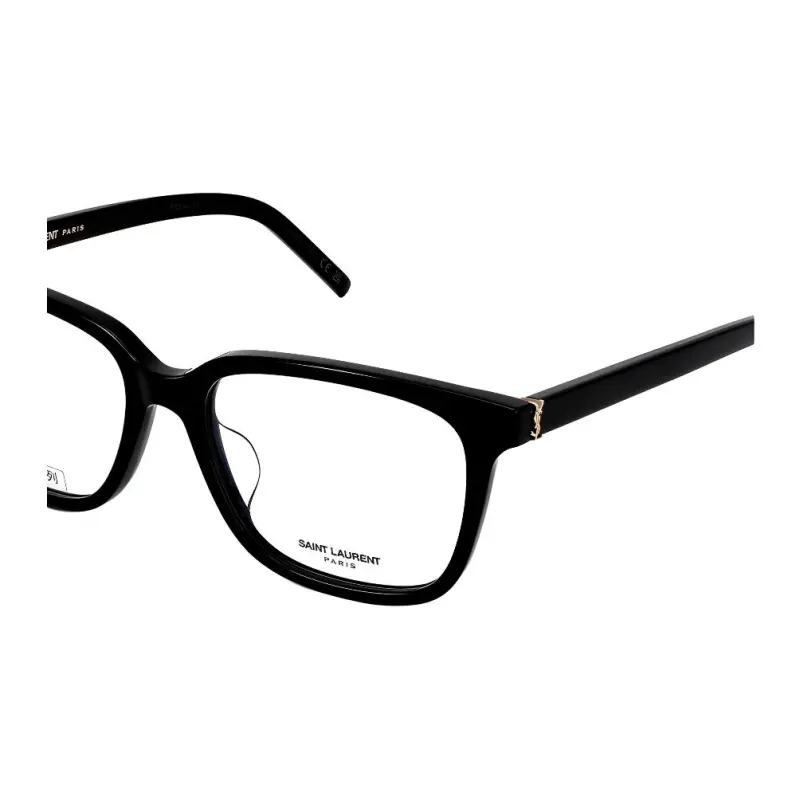 SAINT LAURENT Plate Frame Square Eyeglass Frames Women's Black-3