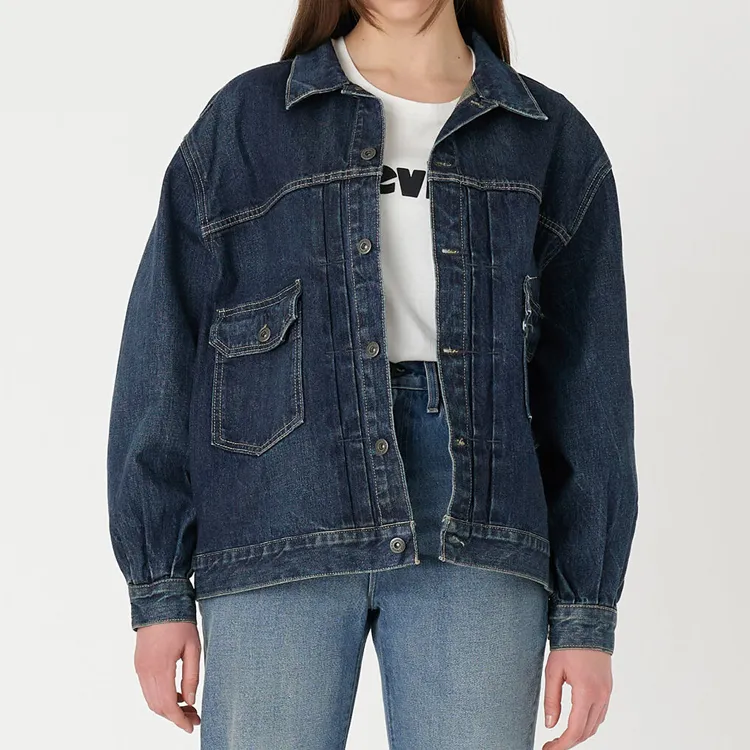 Levis Denim Jackets Women's Dark Indigo-4