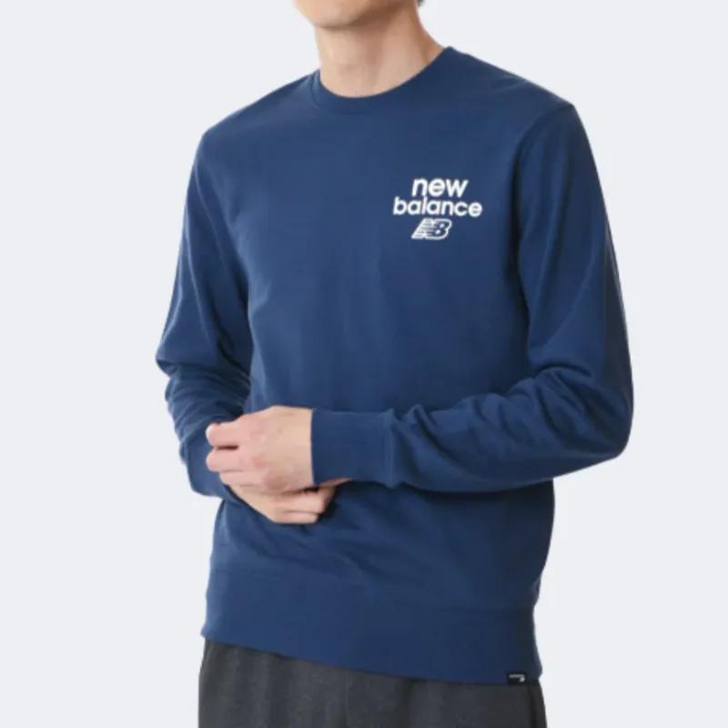 New Balance Sweatshirts Men Marine Blue-2