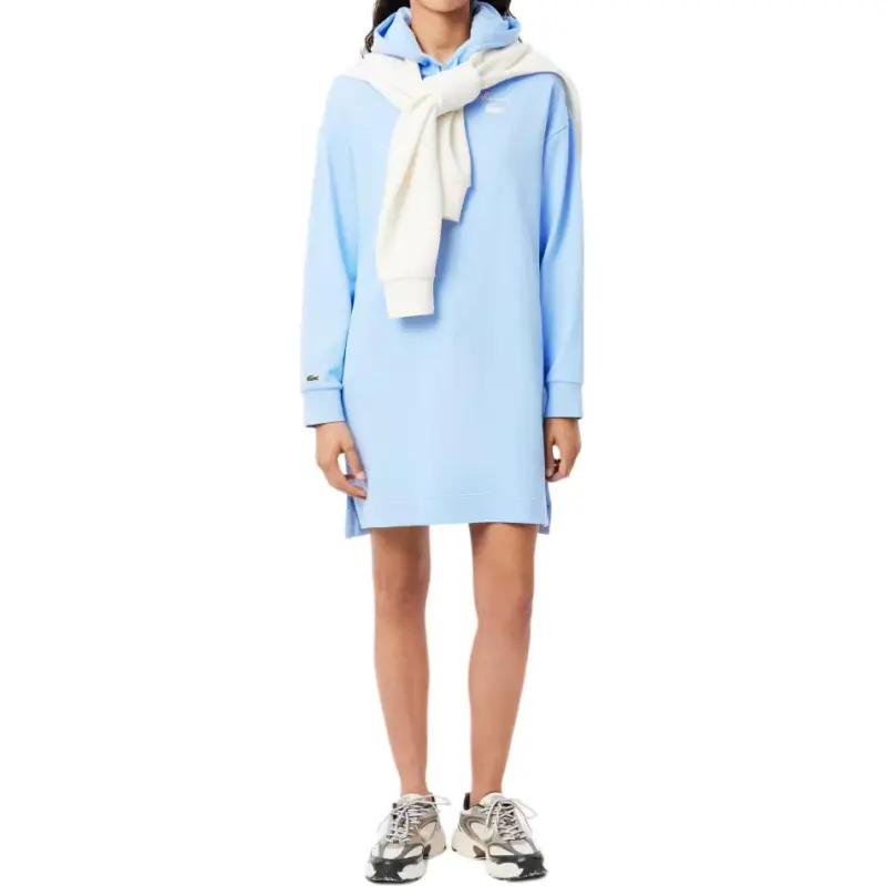 LACOSTE Long Sleeved Dress Women's Light Blue-3
