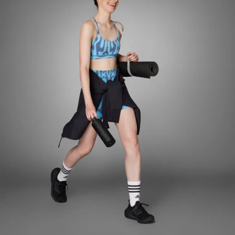 Adidas ALL ME LIGHT-SUPPORT PRINTED BRA Sports Underwear Women's Semi-Blue Gradient-3