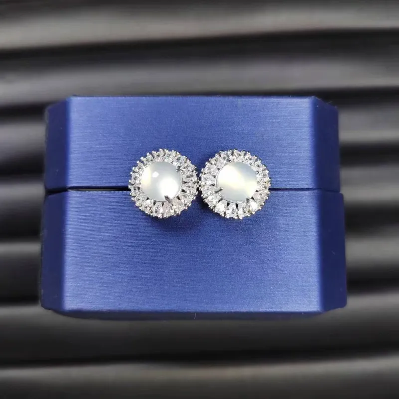 JUNWEN Chalcedony Stud Earrings Women's-7