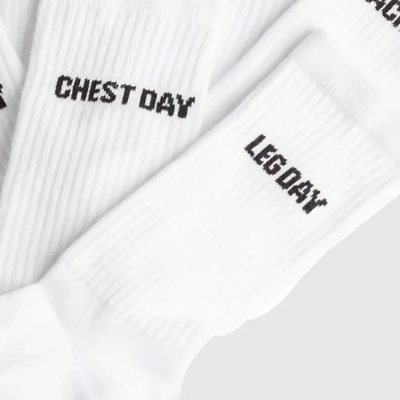 GYMSHARK GFX CREW SOCKS 7PK Knee High Socks Men's 7 Pack White-1