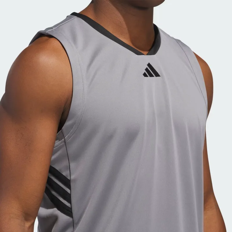 Adidas BASKETBALL3-Stripes Legends Tank Top Basketball Jerseys Men's Gray Three/Black-3