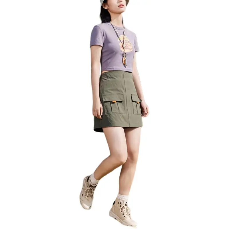 XTEP Cargo Short Skirts Women's Dark Aqua Green-2