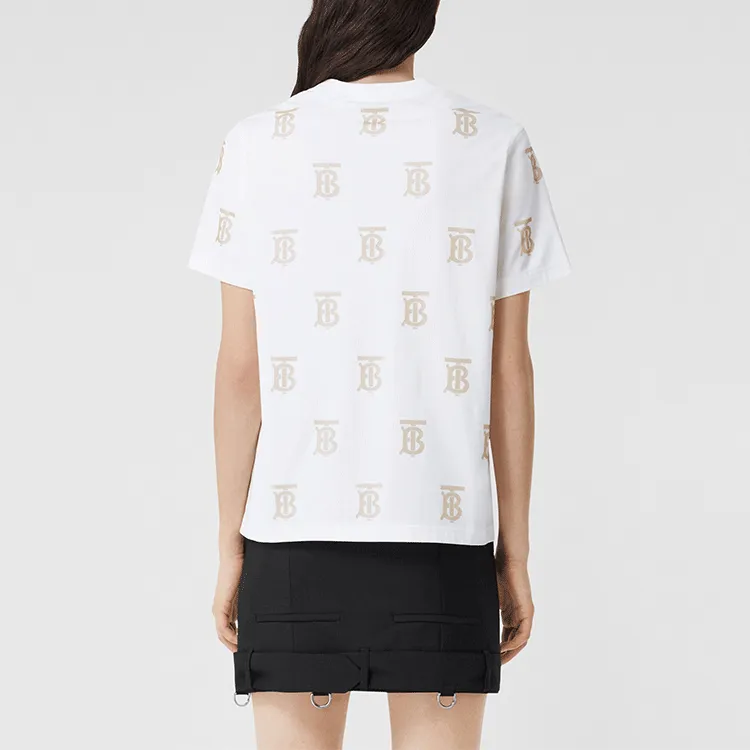 Burberry SS22 Drop Shoulder Sleeve T Shirt Women's White-4