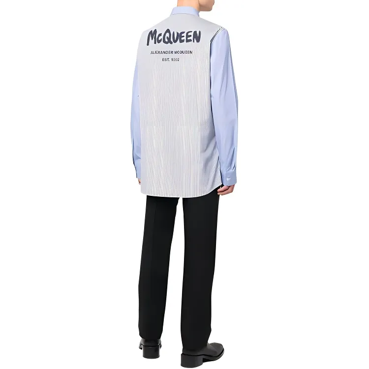Alexander McQueen Shirts Men Blue-2